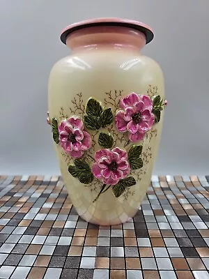 Cremation Urn For Adult Ashes Flower Design 10.5 Inches Tall 6 Inches Across • $42.99