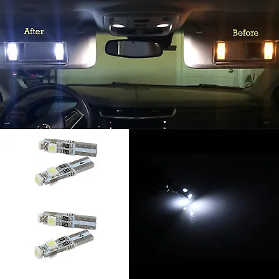 4x 5mm LED Light Bulbs For Vanity Mirror Sun Visor T5 74 73 Basic Miniature Bulb • $10.99