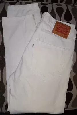 Levi's 512 Slim Tapered White Stretch Jeans 32W 30L 32x29 Excellent Condition • $19.99