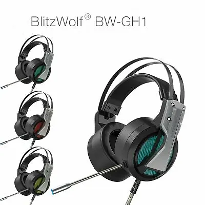 $29.99 • Buy BlitzWolf RGB LED 7.1 Surround Sound Gaming Headphone Earphones Headset With Mic