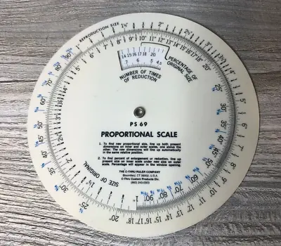 C-Thru Ruler Company Proportional Scale PS 69 • Vintage Wheel Gauge • $8.99