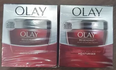 $48 • Buy Olay Regenerist Micro-sculpting Cream Moisturiser 50g X 2 Jars