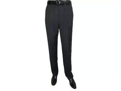 Men's MANTONI Pleated Pants 100% Wool Super 140's Classic Fit  46306-3 Charcoal • $99.99
