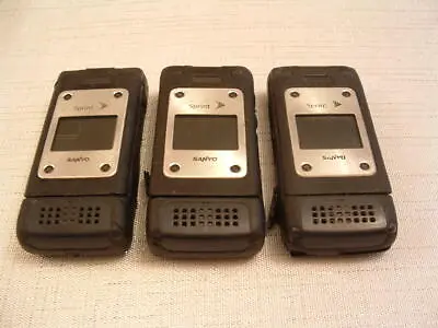 $34.99 • Buy Lot Of 3:Sanyo PRO-700a Sprint Black Flip Cell Phone *RUGGED* PTT Parts & Repair