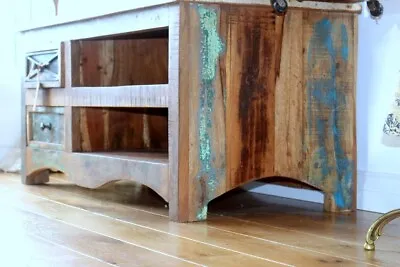 XL TV Cabinet 110x50x50 Cm Solid Wood Reclaimed Amazing Colors New Without Box • £185