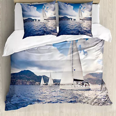 Nautical Duvet Cover Sailing Boat On Sea • £32.99