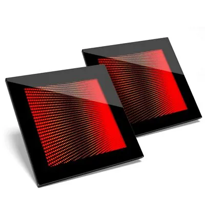 £9.99 • Buy 2 X Glass Coasters - Modern Red Black Light Pattern  #45758