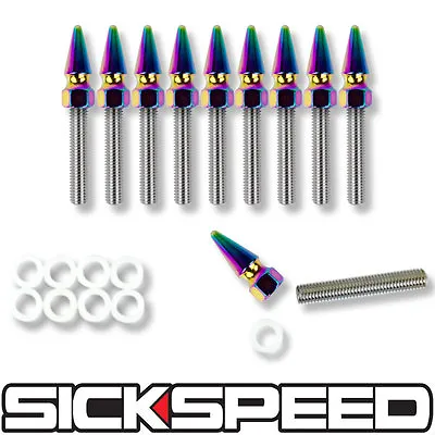 $27.88 • Buy 10 Pc Stainless Steel Extended Manifold Intake Stud Kit/set Neo Chrome Spike P10