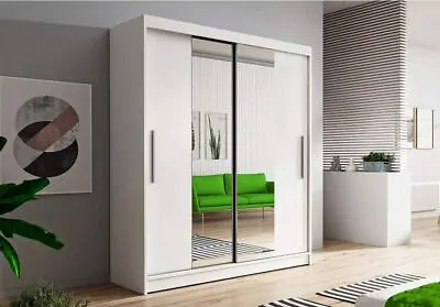 £279 • Buy NEW MODERN SLIDING DOOR WARDROBE 150cm Wide WHITE OR SONOMA WITH OPTIONAL LEDS!