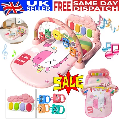 UK 3 In1 Gym Play Mat Baby Newborn Kids Fitness Music Lay Fun Piano Boy Girl Toy • £14.89