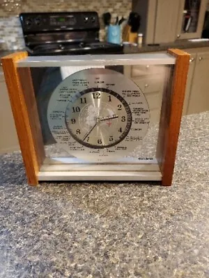 Verichron GMT World Desk Clock With Red Airplane Second Hand (No Back Cover) • $30