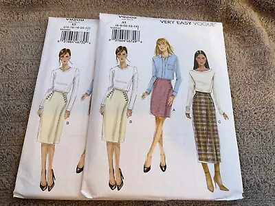 Vogue Pattern V9209 Ms Fitted Wrap Skirt W/Button Closure In 3 Lengths EASY • $4.75