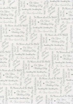 A4 Silver Text Vellum Paper On Your Wedding Day Congratulations - NVP44 • £1.85