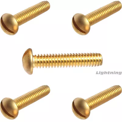 12-24 X 5/8  Round Head Machine Screws Solid Brass Slotted Drive Qty 50 • $17.55