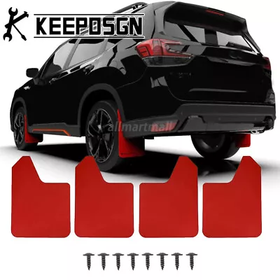 For Subaru Forester SUV Red Mud Flaps Splash Guards Flexible Wheel Fender Flares • $32.84