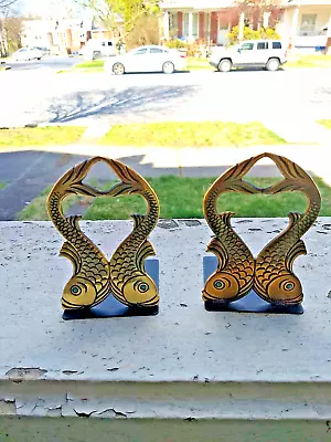 Vintage Chen Brass Fish Bookends • $36
