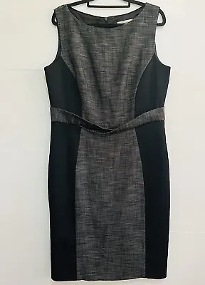 Veronika Maine Womens Size 14 Pencil Dress Business Work Wear Black Grey Smart • $34.95