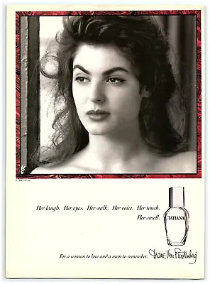 1989 Diane Von Furstenberg Vintage Print Ad Tatiana Perfume Beautiful  Model • $11.50