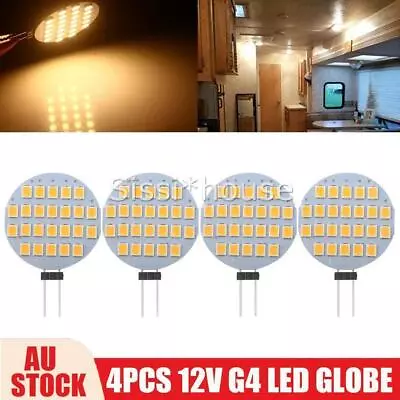 4X 12V G4 LED WARM WHITE GLOBE 24 SMD Lamp Bulb Caravan Garden Camper Light OZ • $10.79