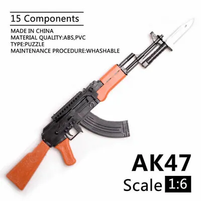 1/6 AK47 Asault  Rifle Toy Gun Assembly Model Brick Gun Weapon For Action Figure • £2.39