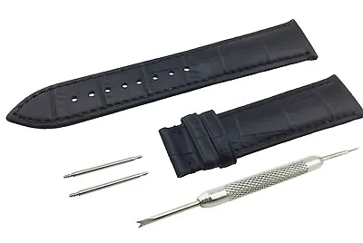 Black Genuine Leather Strap/Band Fit NAUTICA Watch Clasp 18 19 20 21 22mm • £10.90