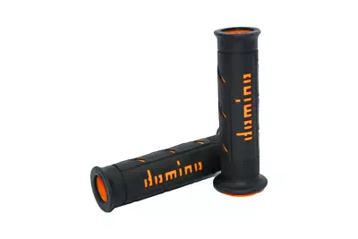 Domino A250 Black / Orange Open End Soft Road Grips To Fit Yamaha XV 125 Virago • $29.78