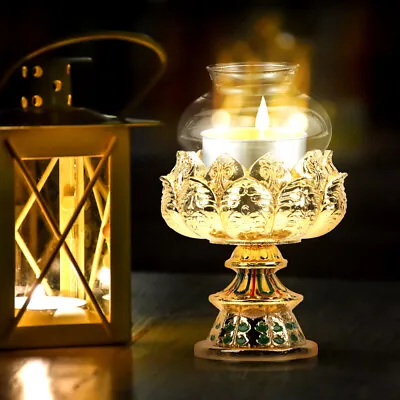  Glass Lampshade Pillar Candle Decorative Globe Lanterns Vase • £8.59