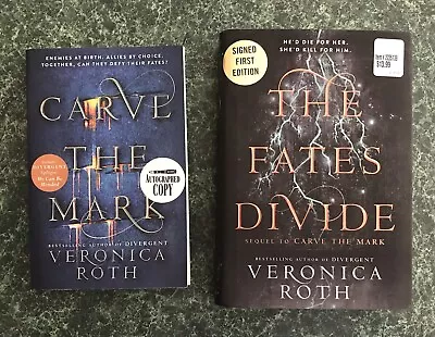 Veronica Roth Duology: Carve The Mark (SIGNED) & The Fates Divide (SIGNED) • $24