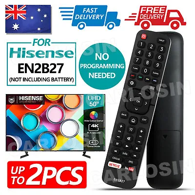 1/2x For Hisense TV Remote Control EN2B27 OEM Universal RC3394402/01 3139 238 AU • $6.95