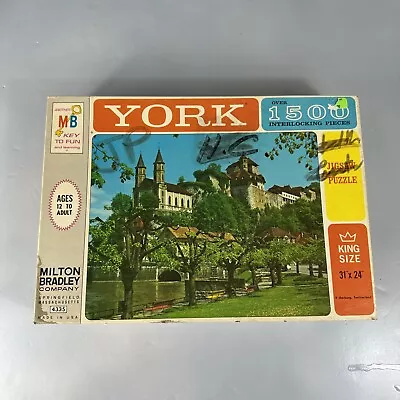 NEW SEALED Vintage 1500 Piece Jigsaw Puzzle York Series 4335 Milton Bradley 1963 • $19.99
