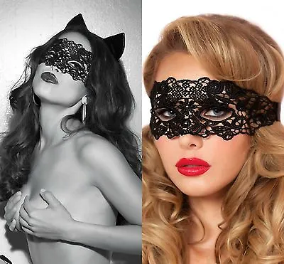 Eye Mask Masquerade Bn Ladies Halloween Lace Stunning Prom Venetian Fancy Dress • £3.69