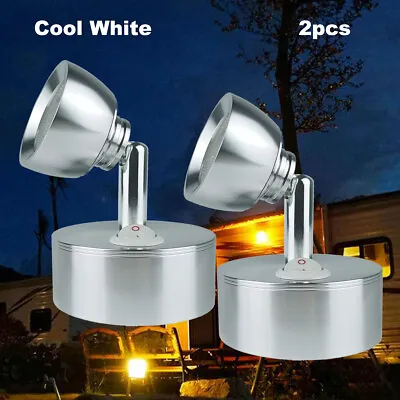 2X Hoysum 12v Reading Lights LED Swivel Vintage Bed Cabin Marine Boat Cool White • $29.99