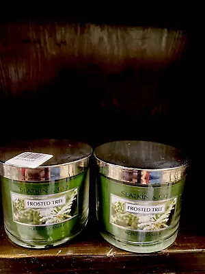 Slatkin & Co/BBW Set Of 2 FROSTED TREE 4oz One Wick Candles. Retired HTF New • $20