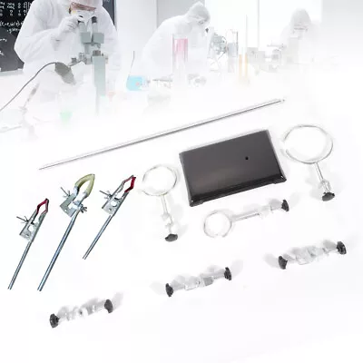 24  Laboratory Stand Set Burette Stand Condenser Clamp Kit Chemistry Lab W/ Ring • $38