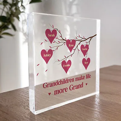 Gift For Nan Nanny Grandma Nana Personalised Acrylic Block Birthday Christmas • £9.99