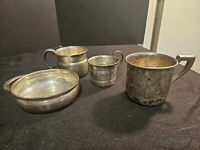 Lot Of 4 Vintage  Sterling Silver Cups  And Child Dish Gorham 163grams • $160