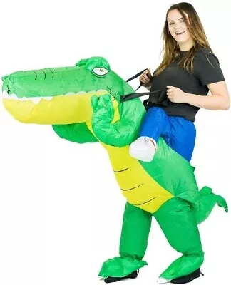 BODYSOCKS Adults Inflatable Crocodile Fancy Dress Costume Croc Green Mens Womens • £17.99