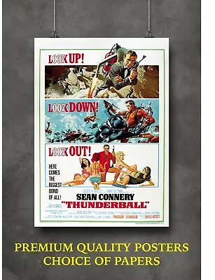 Thunderball James Bond Classic Movie Art Large Poster Print Gift A0 A1 A2 A3 A4 • £27.81
