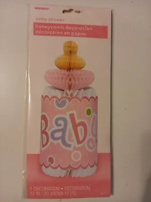 Pink 12  Baby Bottle Honeycomb Table Decoration Baby Shower Party/ Gender Reveal • £3.29