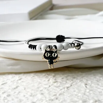 Children's Adjustable Lucky Black Cat Wish Bracelet • £4.99