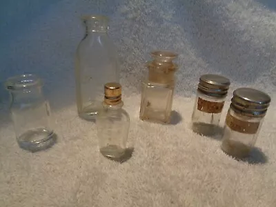 $2.94 • Buy Lot Of 6 Assorted Miniature Glass Bottles