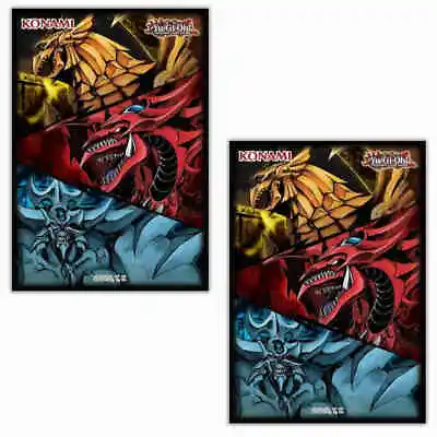 Konami YUGIOH SLIFER OBELISK AND RA Card Sleeves Deck Protectors 50ct GOD CARD • $14.46