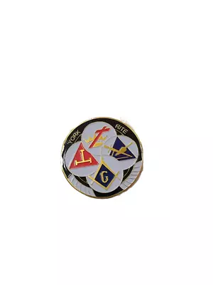 Masonic Round York Rite Car Emblem Mason Tag Master Freemason Tools Brand New • $10.95