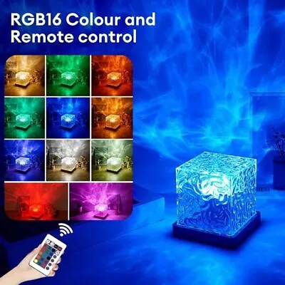Cube Northern Lights Water Wave Night Light W/Remote LED Atmosphere Lamp • £9.93