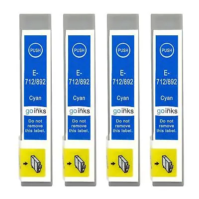 £10.75 • Buy 4 Cyan Ink Cartridges For Epson Stylus CX4300, DX4400, DX7000F, DX7450, SX205