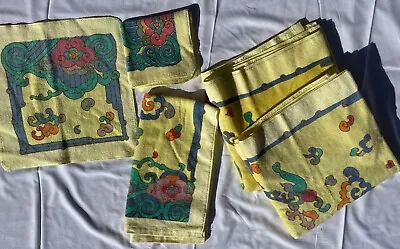 NOS Mary McFadden Martex Towel Set Neiman Marcus Yellow Whimsical 80’s 5 Pcs NWT • $70