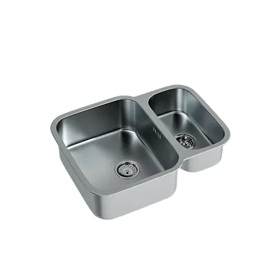 Nur Polished 1.5 Bowl SS Undermount Sink - Supplied With Chrome Basket Waste • £84.99