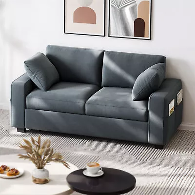 Upholstered Sofa Couch Fabric Loveseat Living Room 2 Seater Sofa W/Side Pockets • $259.99