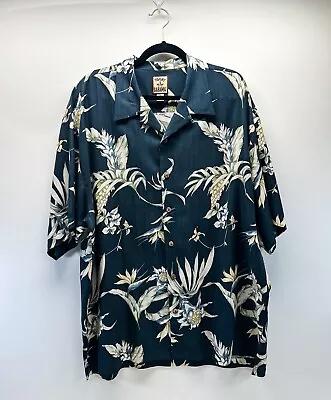 Vintage Tommy Bahama 100 % Silk Shirt Mens Casual Floral Hawaiian Button Up XL • $30