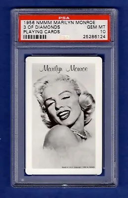 PSA 10 MARILYN MONROE 1956 NMMM Card The 3 Of Diamonds HIGHEST EVER GRADED • $200